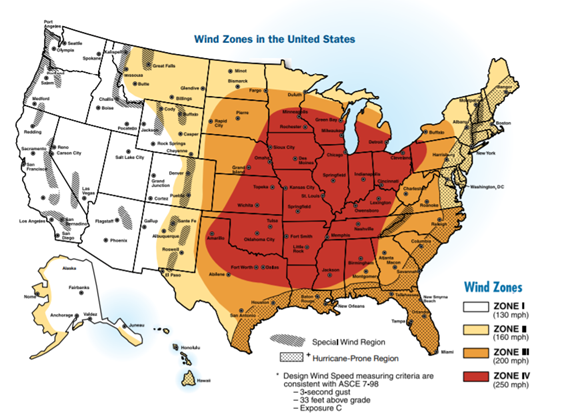 Wind Zones in the United States
